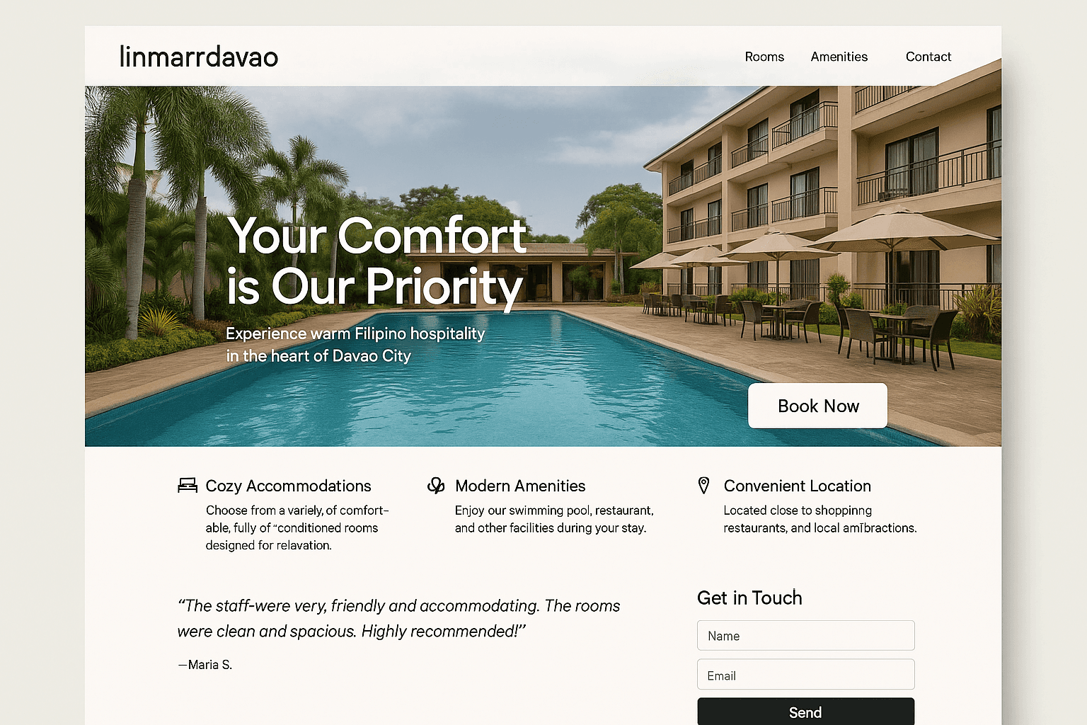 linmarrdavao.com website mockup